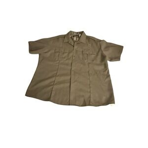Blauer Short Sleeve Button Down Khaki Shirt - 2XL
